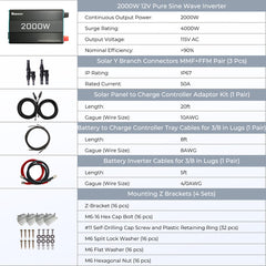 Renogy 400W 12 Volt Complete Solar Kit with 2 X 100Ah Deep-Cycle AGM OR Two 100Ah LiFePO4 Batteries