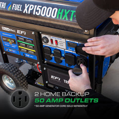 DuroMax XP15000HXT – 15,000 - Watt / 12,000 - Watt EFI Tri - Fuel Portable Generator - AllProGenerators