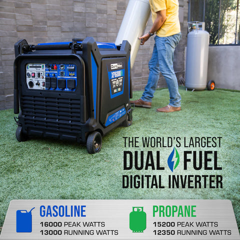 Image of Duromax 16,000 Watt Dual Fuel Portable Inverter Generator w/ CO Alert