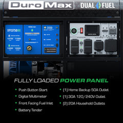 DuroMax XP13750HX 500cc engine and dual fuel frame