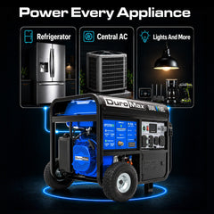 DuroMax XP13750HX dual fuel controls and electric start