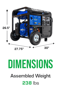 DuroMax XP13750HXT generator dimensions