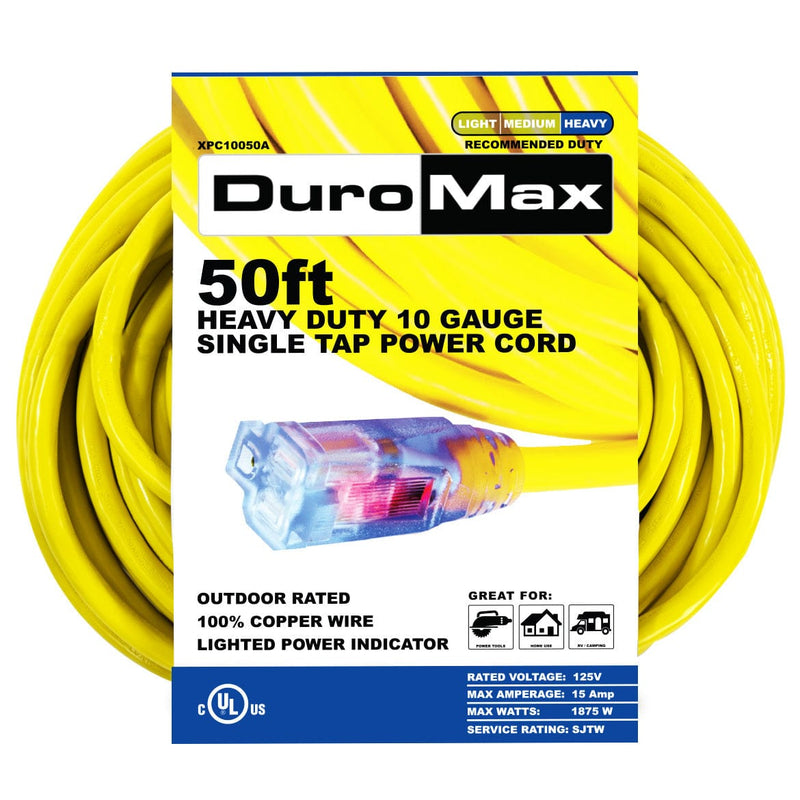 DuroMax XPC10050A 50-Foot 10-Gauge Single-Tap Extension Cord - AllProGenerators