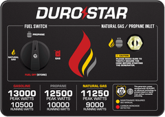 DuroStar DS13000MXT 13,000-Watt Tri-Fuel Generator - AllProGenerators