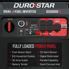 DuroStar DS8000iX 8,000W Dual-Fuel Inverter Generator - AllProGenerators