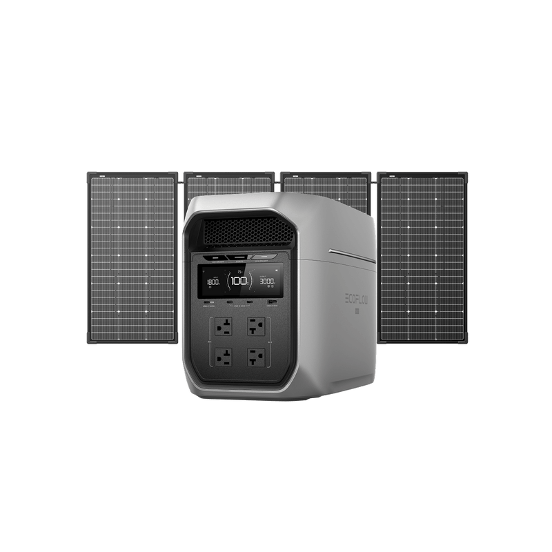EcoFlow DELTA 3 Max Plus with four 125W portable solar panels