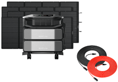 EcoFlow DELTA Pro Ultra X with four 400W portable solar panels and solar cables