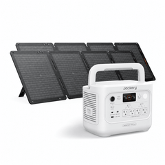 Jackery HomePower 1000 Plus v2 White with two SolarSaga 100 Air panels