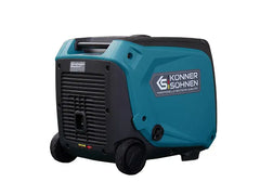 Blue and black generator with 'Konner & Sohnen' logo on a white background
