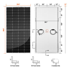 Rich Solar MEGA 250 250W 12V Solar Panel - AllProGenerators