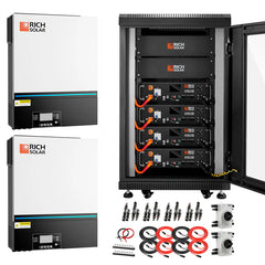 Complete Off-Grid Solar Kit | 13,000W 120/240V Output | 48VDC By Rich Solar