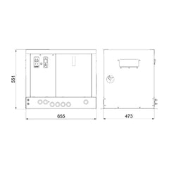 MASE Mariner 710 S dimensions 655 by 473 by 551 millimeters