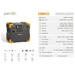 PECRON E2400LFP Portable Power Station | 2400W 2048Wh - AllProGenerators
