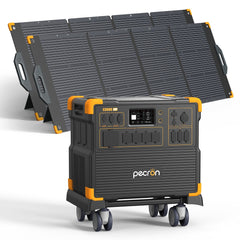 PECRON E3800LFP Solar Generator with Two 300W Panels - AllProGenerators