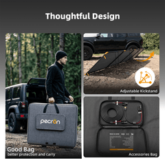 PECRON PV500 kickstands carry bag and cable storage
