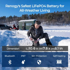 Renogy PRO 12V 200Ah Smart LiFePO4 Battery with Bluetooth & Self-Heating - AllProGenerators