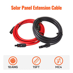 Rich Solar 10ft 10 AWG Solar Extension Cable Pair - AllProGenerators
