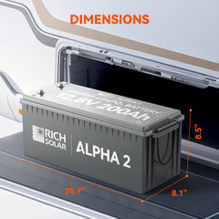 Rich Solar ALPHA 2 12V 200Ah LiFePO4 Battery - AllProGenerators