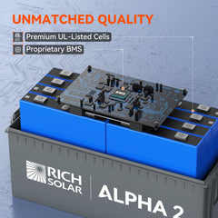 Rich Solar ALPHA 2 12V 200Ah LiFePO4 Battery - AllProGenerators