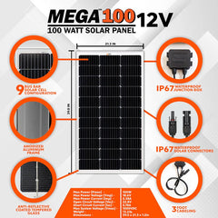 Rich Solar MEGA 100 100W 12V Solar Panel - AllProGenerators