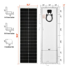 Rich Solar MEGA 100 SLIM 100W 12V Solar Panel - AllProGenerators
