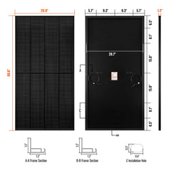 RICH SOLAR MEGA 250 PRO ONYX 250W solar panel construction detail