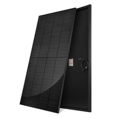 Rear view of RICH SOLAR MEGA 250 PRO ONYX 250W solar panel and junction box