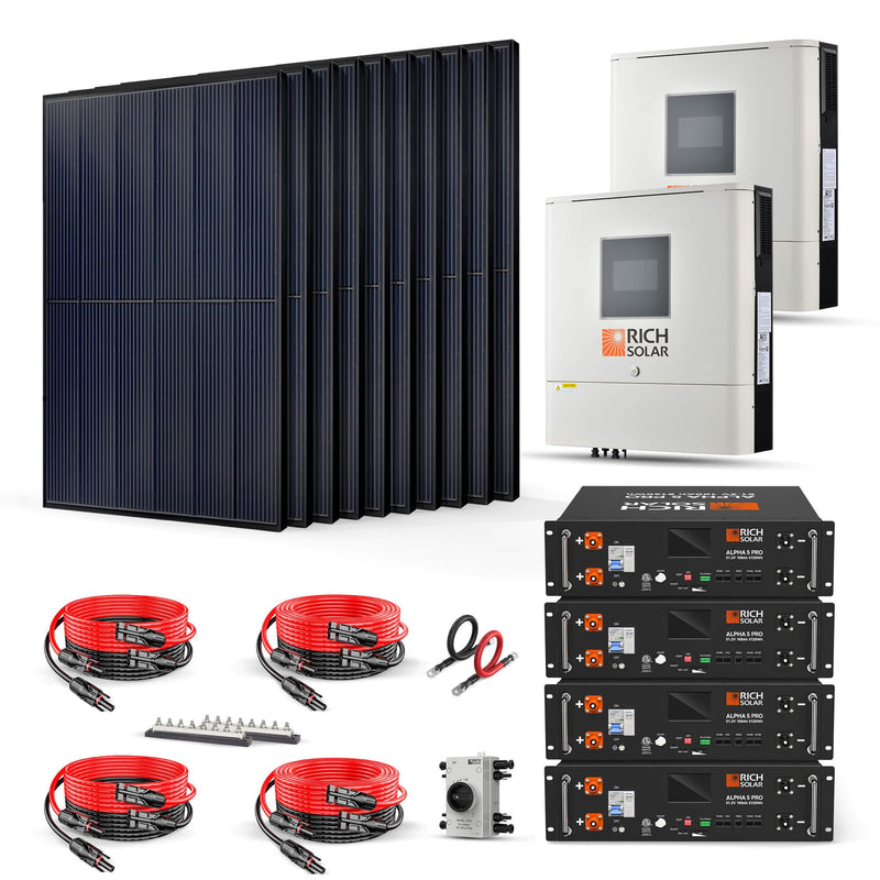 Rich Solar 4100W 120/240V Solar Kit | 20.48kWh Battery - AllProGenerators
