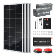 Rich Solar RS-CK1200 complete kit with panels batteries inverter and cables