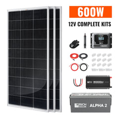 Rich Solar RS-CK600 complete kit panels battery inverter and cables