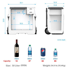 ACOPOWER LionCooler X50A Combo, 52 Quarts Solar Freezer & Extra 173Wh Battery (2 Batteries)