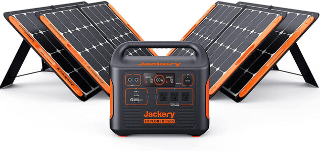 Jackery Explorer 1500wh Portable Power Station With 100 Watt Solar Panel