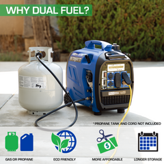 DuroMax XP2300iH 2300-Watt 80cc Dual Fuel Digital Inverter Hybrid Portable Generator with CO Alert