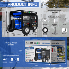 DuroMax XP12000EH 12000 - Watt Portable Hybrid Gas Propane Generator "The Beast" - AllProGenerators