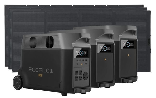 EcoFlow DELTA Pro Portable Power Station With 2X Delta Pro Extra Batteries and 1200 Watts of Solar