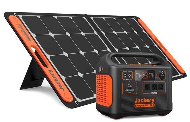 Jackery Explorer 1500wh Portable Power Station With 100 Watt Solar Panel