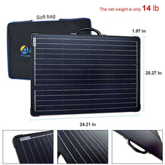 ACOPOWER 120W Light Weight Foldable Solar Panel Kit, Waterproof ProteusX 20A LCD Charge Controller  (New Launched)